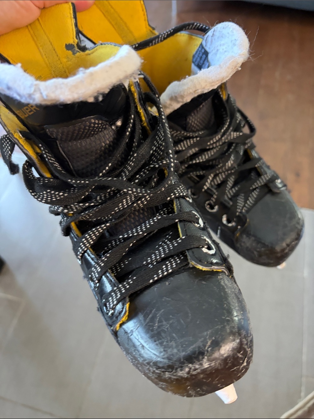Bauer S160 Black and Yellow Ice Hockey Skates